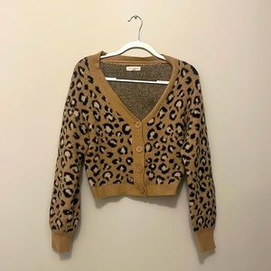 Brown Cheetah Print Cardigan